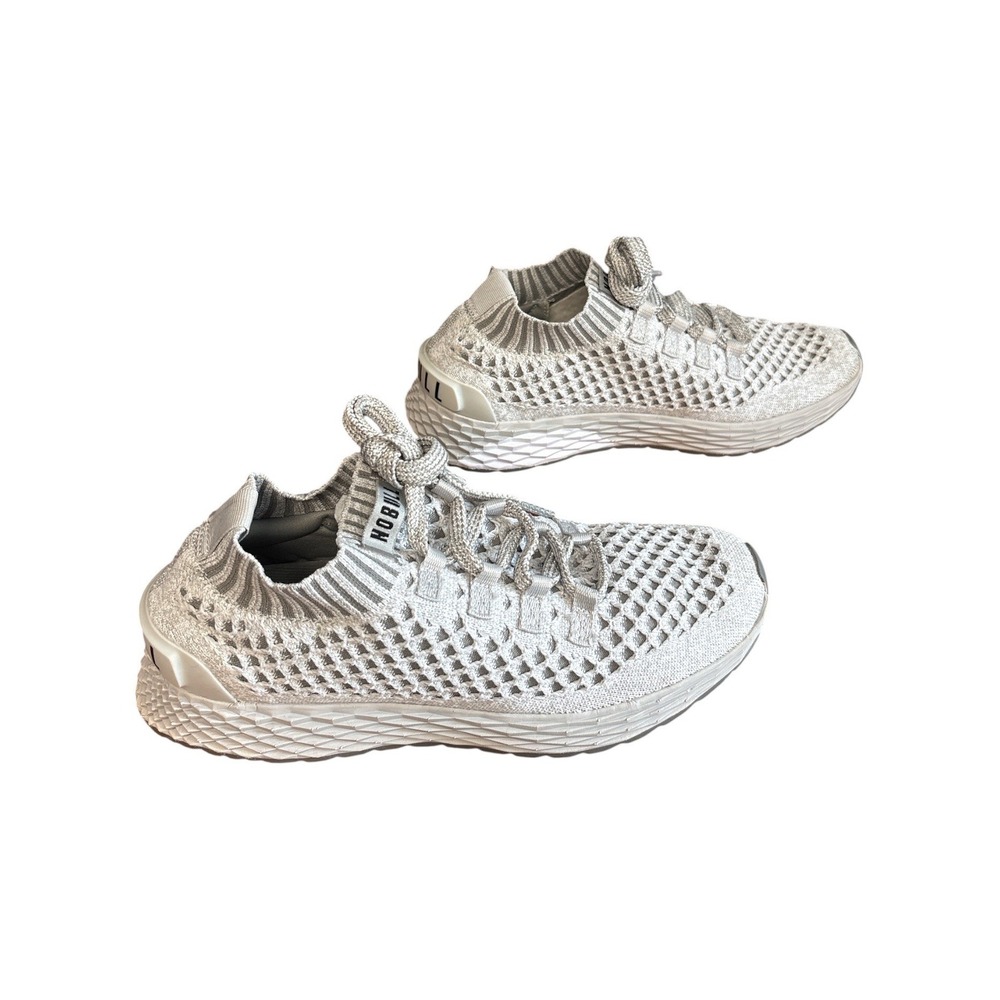 NOBULL Knit Runner Light Grey White Mesh Training Shoes Women's 8.5 Men's 7